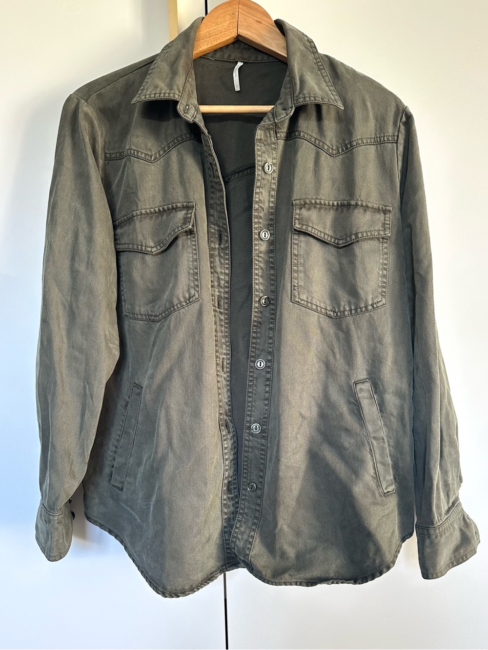 YFB Young Fabulous & Broke Olive Utility Shacket Jacket small